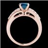 Image 2 : 1.4 CTW Si Certified Fancy Blue Diamond Solitaire Ring 10K Rose Gold - REF-160H2A - 35002