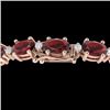 Image 1 : 19.7 CTW Garnet & VS/SI Certified Diamond Eternity Bracelet 10K Rose Gold - REF-98W2F - 29369