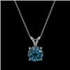 Image 4 : 1.53 CTW Certified Intense Blue SI Diamond Solitaire Necklace 10K White Gold - REF-202X5T - 36802