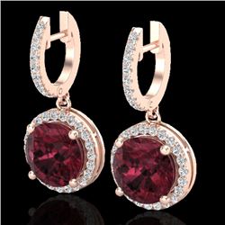 5.50 CTW Garnet & Micro Pave VS/SI Diamond Designer Halo 14K Rose Gold - REF-72N8Y - 23184