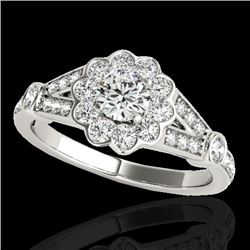 1.9 CTW H-SI/I Certified Diamond Solitaire Halo Ring 10K White Gold - REF-227N3Y - 34038