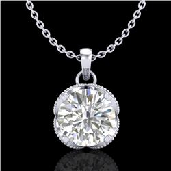 1.13 CTW VS/SI Diamond Solitaire Art Deco Stud Necklace 18K White Gold - REF-217M3H - 36863