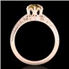 Image 4 : 1 CTW Intense Yellow Diamond Solitaire Engagement Art Deco Ring 18K Rose Gold - REF-180F2N - 38121