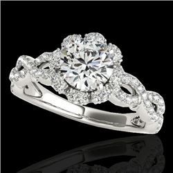 1.69 CTW H-SI/I Certified Diamond Solitaire Halo Ring 10K White Gold - REF-179K8W - 34105