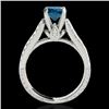 Image 2 : 2.11 CTW Si Certified Fancy Blue Diamond Pave Ring 10K White Gold - REF-272W8F - 35469