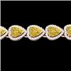 Image 1 : 23 CTW Citrine & Micro Pave Bracelet Heart Halo 14K Rose Gold - REF-378X5T - 22613