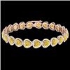 Image 2 : 23 CTW Citrine & Micro Pave Bracelet Heart Halo 14K Rose Gold - REF-378X5T - 22613