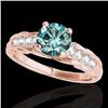 Image 1 : 1.2 CTW Si Certified Fancy Blue Diamond Solitaire Ring 10K Rose Gold - REF-158H2A - 34940