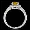 Image 2 : 1.4 CTW Certified Si/I Fancy Intense Yellow Diamond Solitaire Halo Ring 10K White Gold - REF-254T5M 