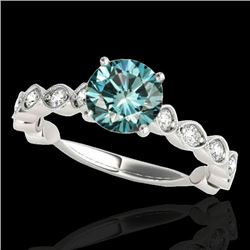 1.75 CTW Si Certified Fancy Blue Diamond Solitaire Ring 10K White Gold - REF-200K2W - 34894