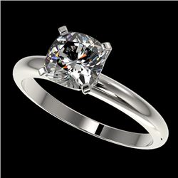 1.25 CTW Certified VS/SI Quality Cushion Cut Diamond Solitaire Ring 10K White Gold - REF-372T3M - 32