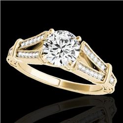 1.25 CTW H-SI/I Certified Diamond Solitaire Antique Ring 10K Yellow Gold - REF-214A5X - 34659