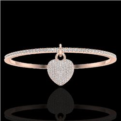 3.50 CTW Eternity Micro Pave VS/SI Diamond Eternity Bangle 14K Rose Gold - REF-259T6M - 20036