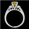 Image 2 : 1.5 CTW Certified Si/I Fancy Intense Yellow Diamond 3 Stone Ring 10K White Gold - REF-172M8H - 35410