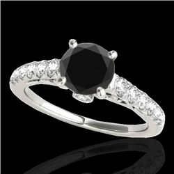 1.75 CTW Certified VS Black Diamond Solitaire Ring 10K White Gold - REF-70K9W - 34993