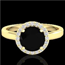 2 CTW Halo VS/SI Diamond Micro Pave Ring Solitaire 18K Yellow Gold - REF-78M8H - 21621