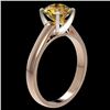 Image 4 : 2 CTW Certified Intense Yellow SI Diamond Solitaire Engagement Ring 10K Rose Gold - REF-344M5H - 330