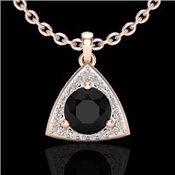 1.75 CTW Micro Pave Halo VS/SI Diamond Necklace 14K Rose Gold - REF-59Y6K - 20518