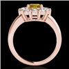 Image 2 : 2.85 CTW Certified Si/I Fancy Intense Yellow Diamond Solitaire Halo Ring 10K Rose Gold - REF-354F5N 