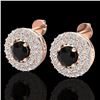 Image 1 : 1.40 CTW Micro VS/SI Diamond Designer Earrings 14K Rose Gold - REF-77Y6K - 20190