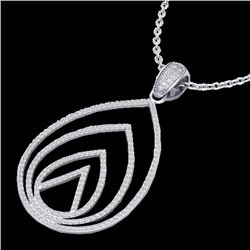 1.25 CTW Micro Pave VS/SI Diamond Designer Necklace 18K White Gold - REF-119K8W - 22479