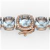 35 CTW Aquamarine & Micro Pave VS/SI Diamond Halo Bracelet 14K Rose Gold - REF-304X8T - 23300
