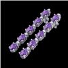 15.47 CTW Amethyst & VS/SI Certified Diamond Tennis Earrings 10K White Gold - REF-75X6T - 29469