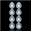 10.56 CTW Aquamarine & Diamond Halo Earrings 10K White Gold - REF-228A8X - 41306