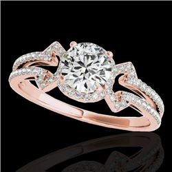 1.36 CTW H-SI/I Certified Diamond Solitaire Ring 10K Rose Gold - REF-169H3A - 35323