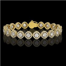 13.06 CTW Cushion Cut Diamond Designer Bracelet 18K Yellow Gold - REF-2253F3N - 42808