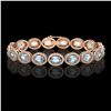 24.32 CTW Sky Topaz & Diamond Halo Bracelet 10K Rose Gold - REF-248Y9K - 40632