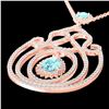 3.20 CTW Sky Blue Topaz & Micro VS/SI Diamond Heart Necklace 14K Rose Gold - REF-162N4Y - 22444