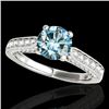 1.6 CTW Si Certified Fancy Blue Diamond Solitaire Ring 10K White Gold - REF-180F2N - 34921