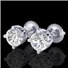 1.5 CTW VS/SI Diamond Solitaire Art Deco Stud Earrings 18K White Gold - REF-318Y2K - 37229