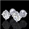 2.5 CTW VS/SI Diamond Solitaire Art Deco Stud Earrings 18K White Gold - REF-668T2M - 37307
