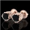 1.85 CTW Fancy Black Diamond Solitaire Art Deco Stud Earrings 18K Rose Gold - REF-109W3F - 37409