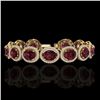 27 CTW Garnet & Micro Pave VS/SI Diamond Bracelet 10K Yellow Gold - REF-360N2Y - 22690