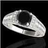 1.75 CTW Certified VS Black Diamond Solitaire Antique Ring 10K White Gold - REF-82T2M - 34786