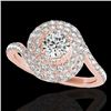 2.11 CTW H-SI/I Certified Diamond Solitaire Halo Ring 10K Rose Gold - REF-290M9H - 34514