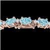19.7 CTW Sky Blue Topaz & VS/SI Certified Diamond Eternity Bracelet 10K Rose Gold - REF-98X2T - 2938