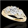 1.7 CTW H-SI/I Certified Diamond 3 Stone Ring 10K Yellow Gold - REF-305A5X - 35342