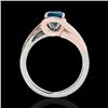 Image 2 : 1.5 CTW Si Certified Fancy Blue Diamond Bypass Solitaire Ring 10K White & Rose Gold - REF-218Y2K - 3