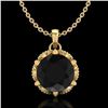 1.36 CTW Fancy Black Diamond Solitaire Art Deco Stud Necklace 18K Yellow Gold - REF-85F5N - 38103