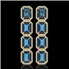 18.99 CTW London Topaz & Diamond Halo Earrings 10K Yellow Gold - REF-184T4M - 41608