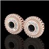 2.61 CTW Fancy Black Diamond Solitaire Art Deco Stud Earrings 18K Rose Gold - REF-236M4H - 37906