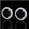 4 CTW Halo Black VS/SI Diamond Micro Pave Earrings 18K White Gold - REF-122Y5K - 21480