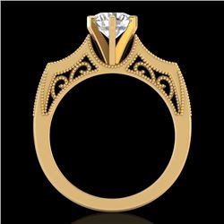 1.25 CTW VS/SI Diamond Art Deco Ring 18K Yellow Gold - REF-400M2H - 37075