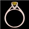 Image 2 : 1.5 CTW Certified Si/I Fancy Intense Yellow Diamond Solitaire Ring 10K Rose Gold - REF-214F2N - 3485