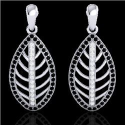 2 CTW Micro Pave Black & VS/SI Diamond Designer Earrings 18K White Gold - REF-182N4Y - 21472