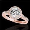 1.93 CTW H-SI/I Certified Diamond Solitaire Halo Ring 10K Rose Gold - REF-355K3W - 33518